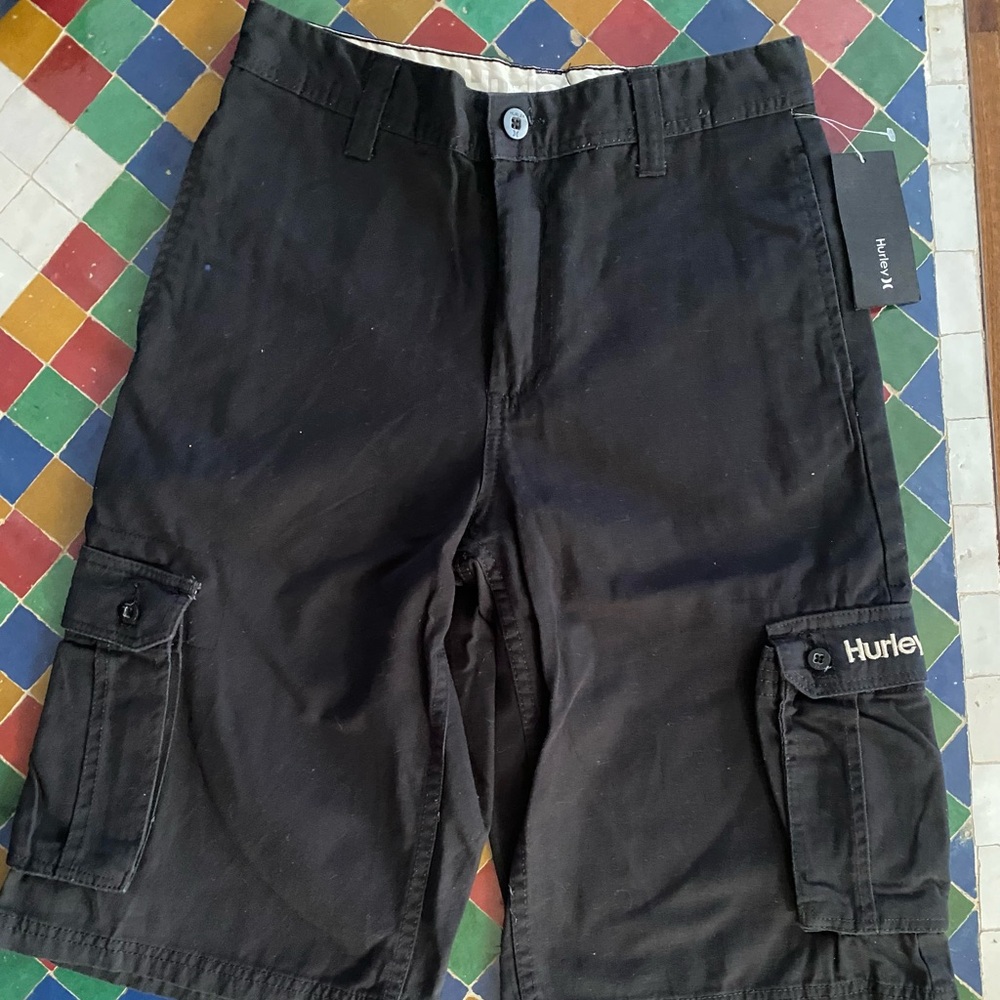 NWT Black Hurley cargo shorts
